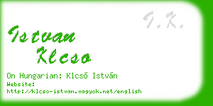 istvan klcso business card
